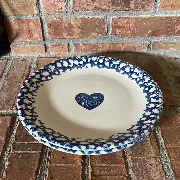 Tienshan Dining Vtg Folk Craft Hearts By Tienshan Dinner Plates Set